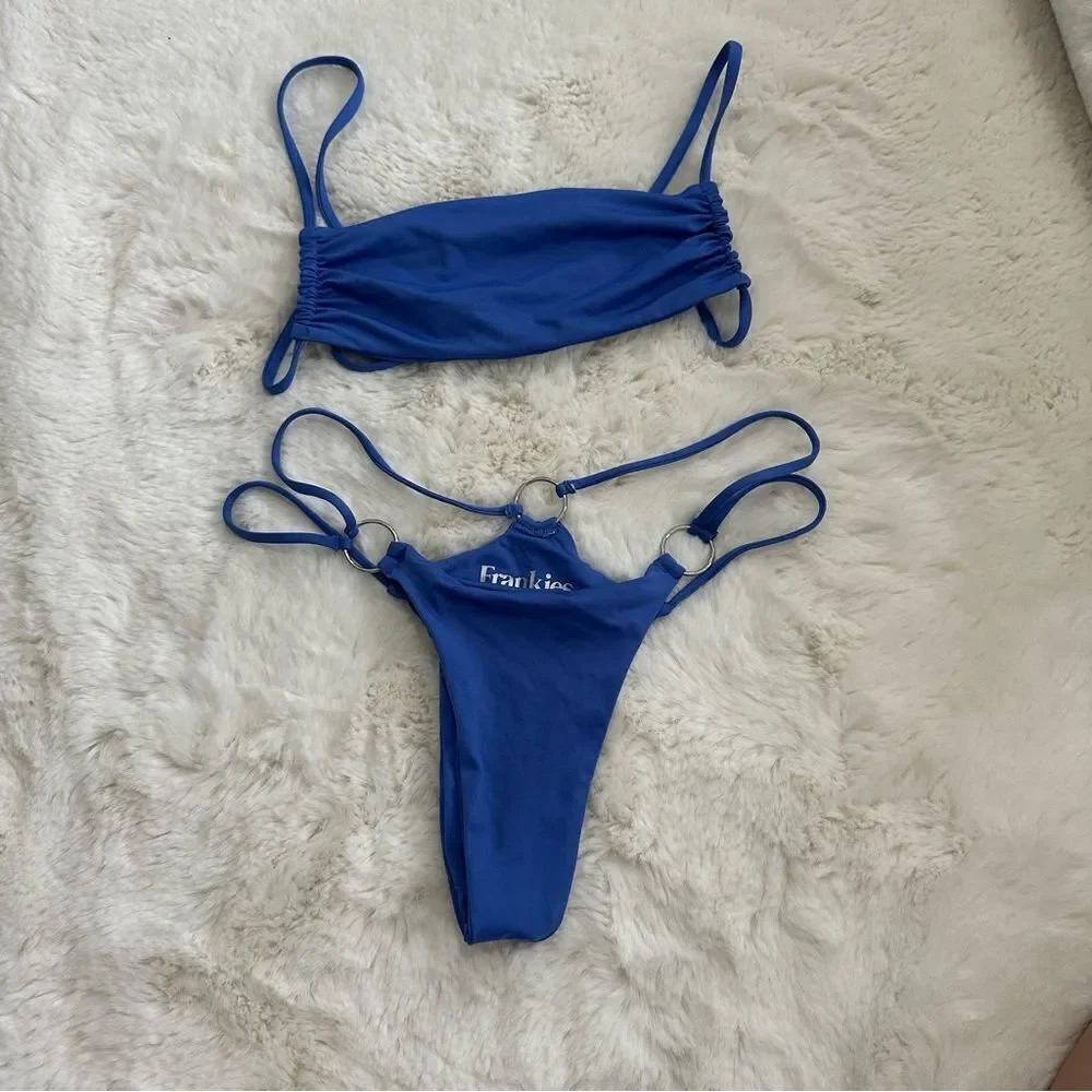 Frankie’s Bikinis blue Kailyn bikini set